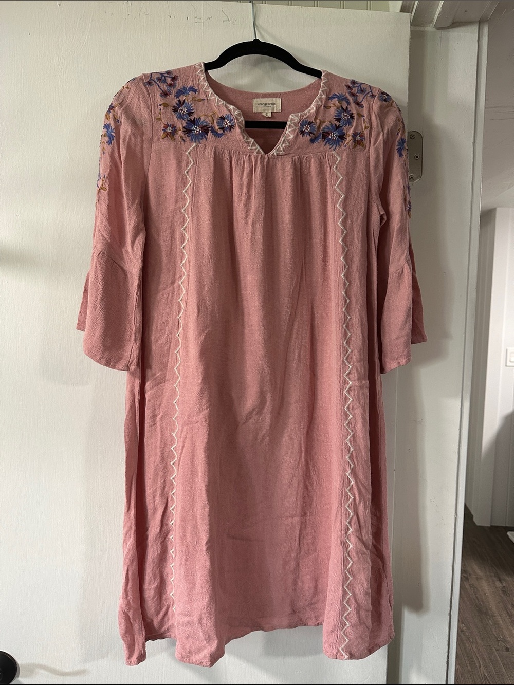 Embroidered Dusty Rose Women's Tunic Dress boutique 016